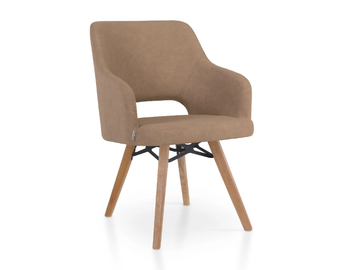 PARADISE VITO - Leather chair with armrests by 5A Design - view 2